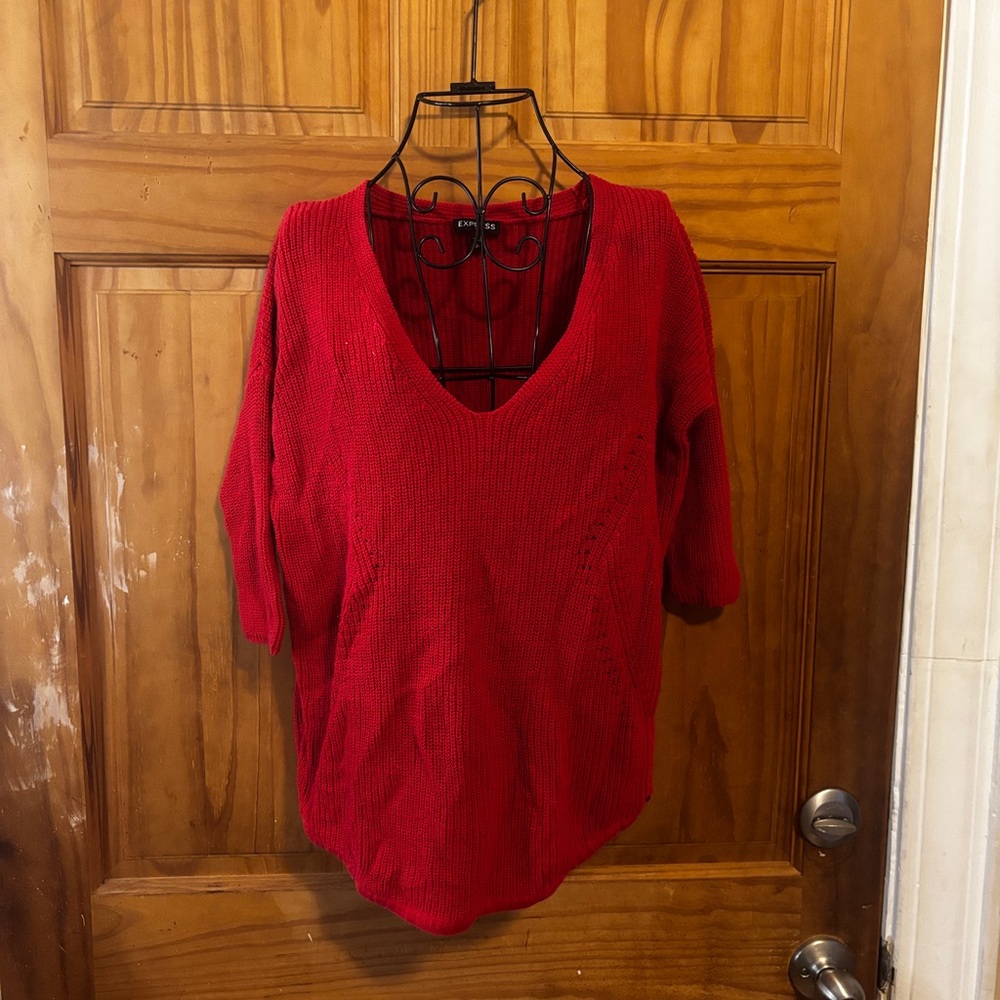 Express Vibrant Red Knit Sweater